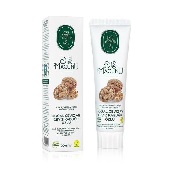 Eyüp Sabri Tuncer Doğal Ceviz ve Ceviz Kabuğu Özlü Diş Macunu 90 ml 3 Adet - Image 1