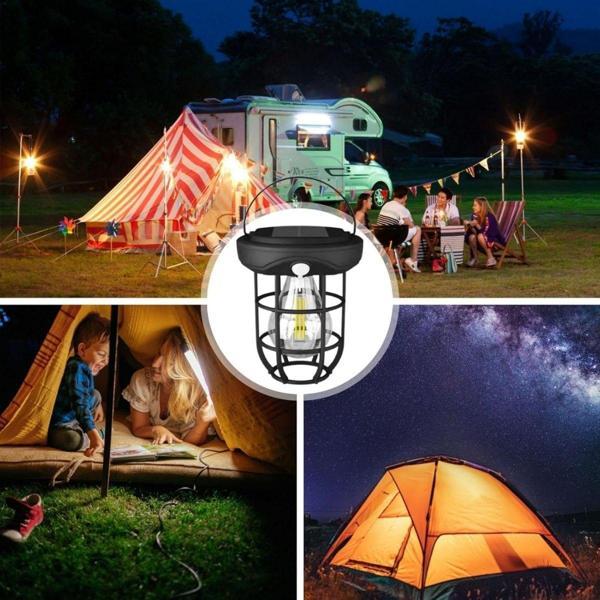 Solar Kamp Feneri – Güneş Enerjili, Otomatik Şarj ve Gece Işığı, Taşınabilir ve Asılabilir LED Dış Mekan Lamba (2818) - Image 1