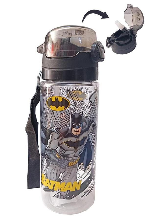 Erkek Çocuk Matara 500 ml 1 Adet Batman Plastik Lisanslı Okul Matarası Süper Kahraman Pipetli Suluk - Image 1