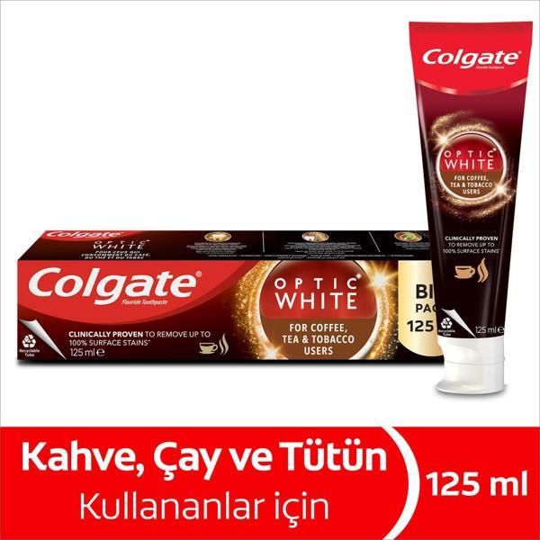 Colgate Optic White Kahve & Çay & Tütün Kullananlar İçin Diş Macunu 125 Ml 5 Adet - Image 1