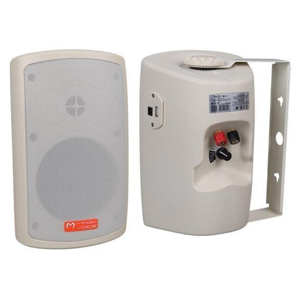 MV-36 11 CM 50 Watt Komütatörlü Hat Trafolu Krem Beyaz Sütun Hoparlör (2'li Takım) (2818) - Image 1