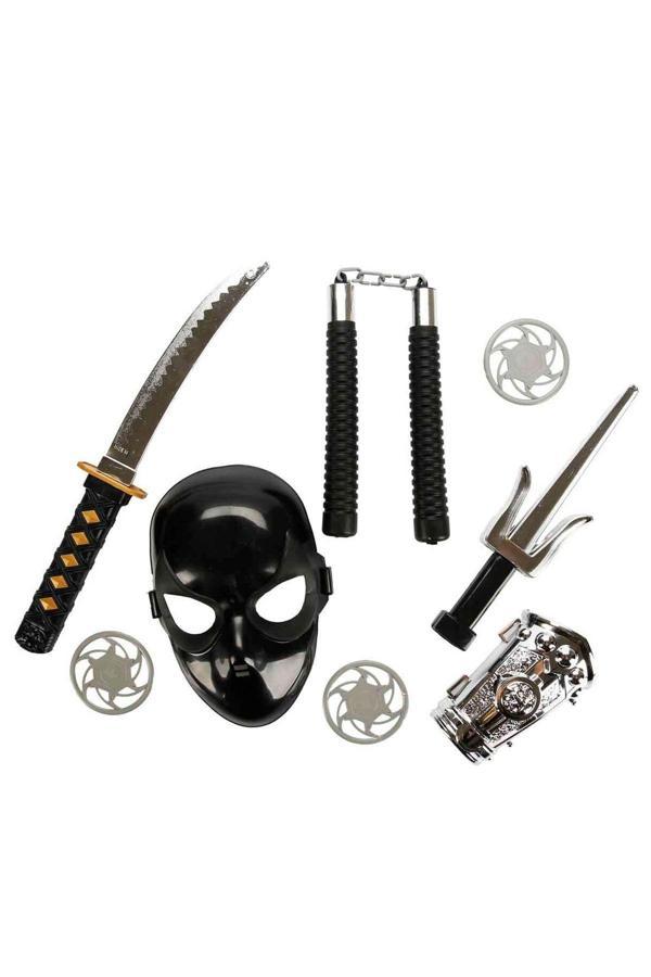 Ninja Maskeli Savaşçı Seti 8 Parça Çocuk Rol Oyun Oyuncağı - Image 1