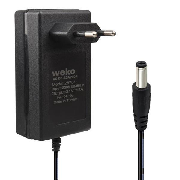 21 Volt - 2 Amper 5.5*2.5 Mm Uçlu Kırmızı Yeşil Ledli Priz Tipi Şarjlı Matkap Adaptörü (2818) - Image 1