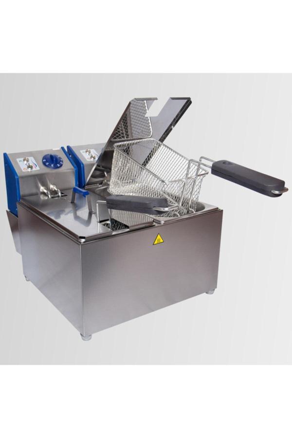 Tuğra Elektrikli 2X2500 Watt 3+3 Litre 1/3' Çift Gastronom Küvetli Fritöz - Image 1