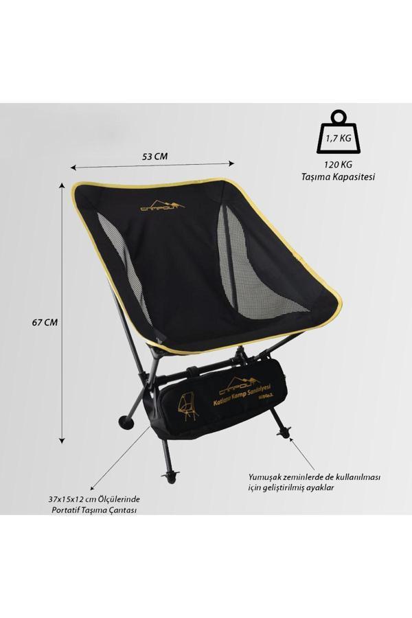 Nurgaz Ng-Cps Campout Pratik Portatif Katlanır Plaj Kamp Sandalyesi Taşıma Çantalı - Image 1