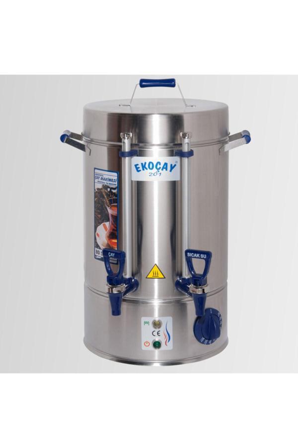 Ekoçay Ekoçay Tuğra Elektrikli Semaver 80 Bardak 8 Litre Çay Makinesi Otomatı Çaycı Krom - Image 1
