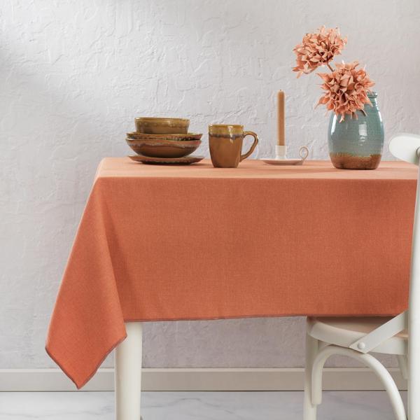 Schafer Home Bianca Keten Polyester Masa Örtüsü 160x250 Cm-Turuncu - Image 1