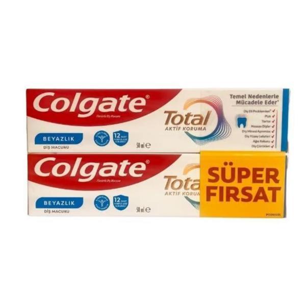 COLGATE TOTAL 50ML+50ML BEYAZLIK DİŞ MACUNU - Image 1