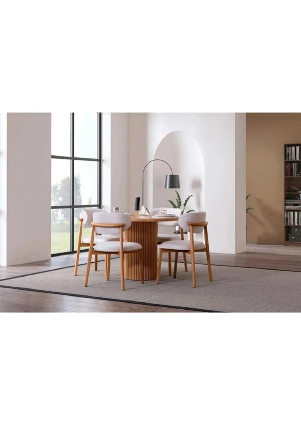 Terra 90x190 Sabit Ahşap Masa Yemek Odası Takımı, Mutfak Takımı | 4 Adet Sandalye - Image 1
