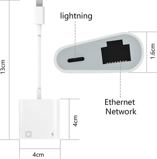 Pmr Lightning Rj45 Ethernet Çevirici 2 In 1  Ethernet ve liğhtning şarj girişi 10/100 - Image 1