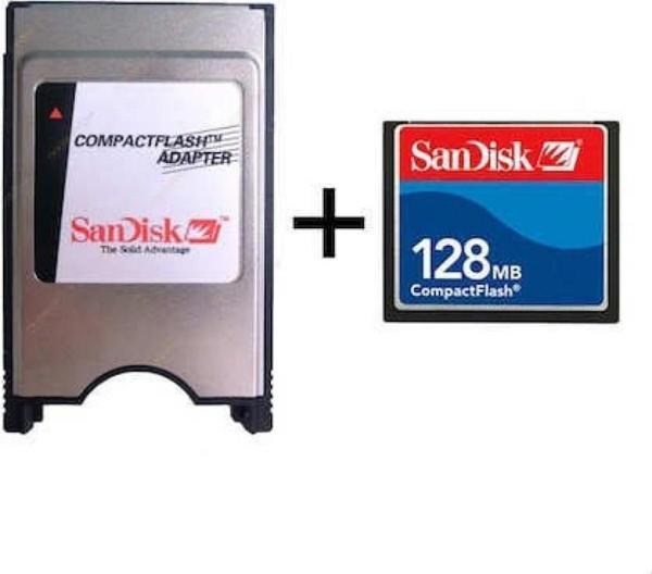 SANDİSK 128 MB COMPACT FLASH HAFIZA KARTI+COMPACT FLASH ADATÖR - Image 1