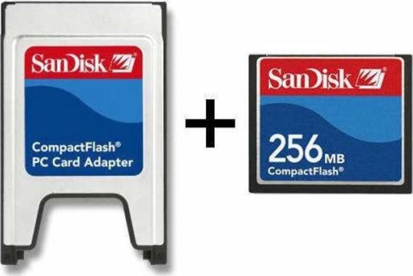 Sandisk 256MB Compact Flash Kart + PCMCIA Adaptör  - Image 1