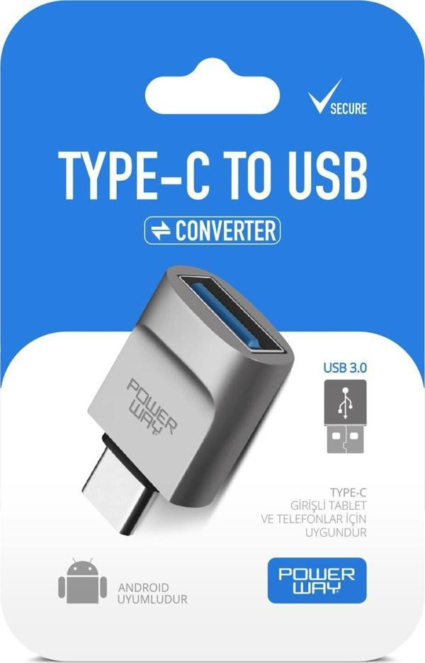 Powerway Type-c To Usb 3.0 Veri Aktarımı Otg Çevirici Dönüştürücü Adaptör - Image 1