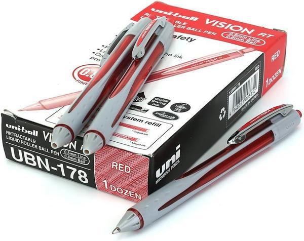 Uni-Ball Vision 0.8 Mm Mekanik Roller Kalem Kırmızı 12'li Paket | RT UBN-178 - Image 1