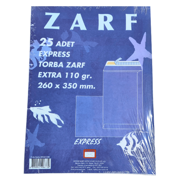 Yener Zarf Express Beyaz Torba Zarf Extra 110 Gr 26X35 Cm | AS-11128 - Image 1