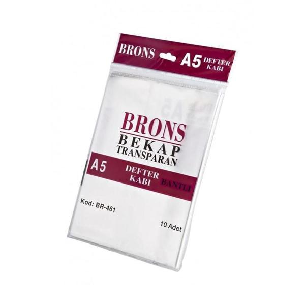 Brons Transparan Defter Kabı A5 Bantlı (10'lu) - Image 1