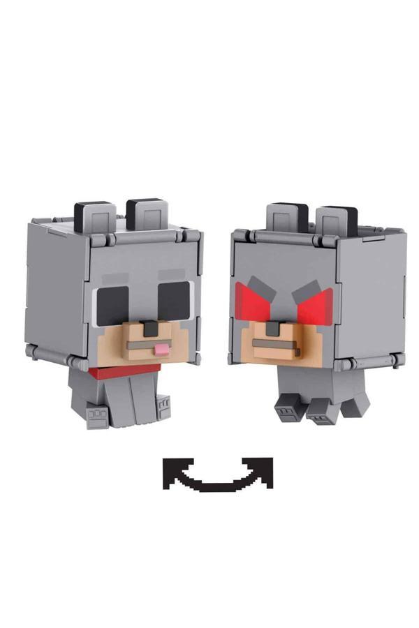 Mattel Minecraft Flipping' Figs 2İn1 Dönüşen Figür Htl43 - Tamed Wolf Ve Hostile Wolf Jcn22 - Image 1