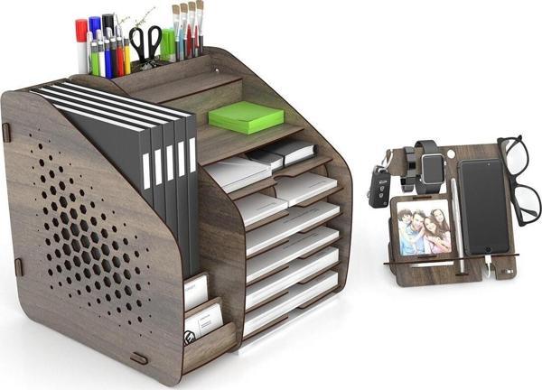 Mingitav Design Otto Large Hexa 6 Renk A4 Evrak Rafı Masaüstü Organizer - Image 1