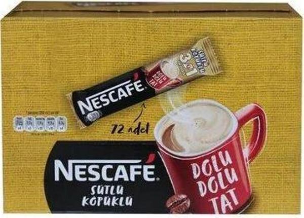 Nescafe 3ü1 Arada Sütlü Köpüklü 72 Adet 17,4 gr 12516984 - Image 1