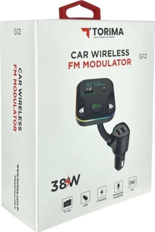 Torima G12 Bluetoot Fm Transmitter Fm Verici 38W Pd Giriş Microsd Kart Girişi - Image 1