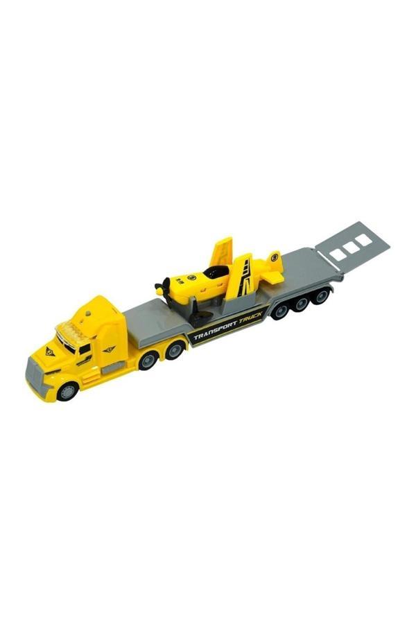 Maxx Wheels 1:50 Sesli Işıklı Uçak Taşıyan Tır - Image 1