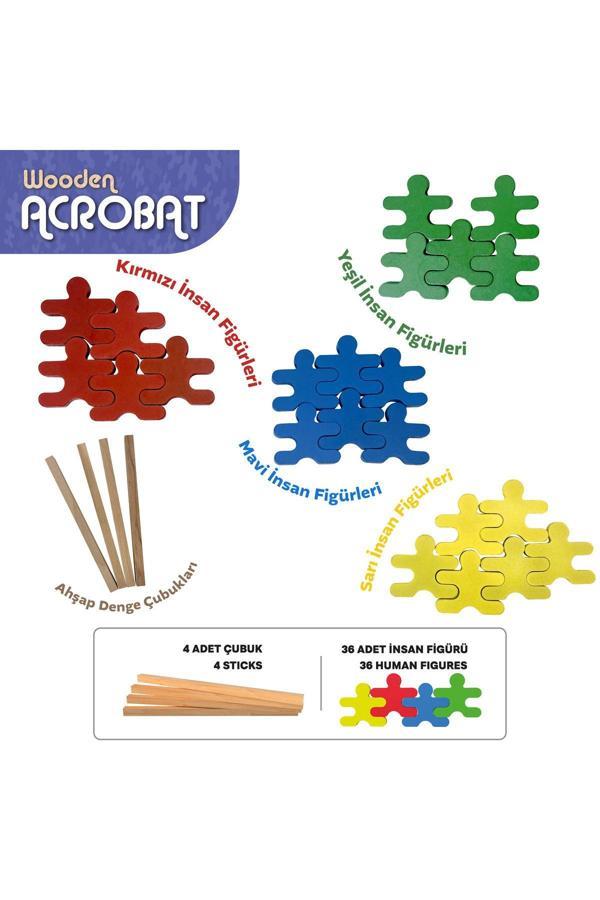 Redka Wooden Ahşap Acrobat Denge Oyunu Kutu Oyunları Aile Kutu Oyunları - Image 1