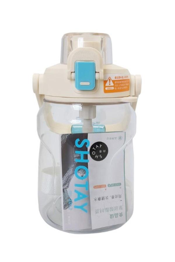 Shotay St-7313 Pipetli Askılı Tritan Matara 1000 Ml Beyaz - Image 1