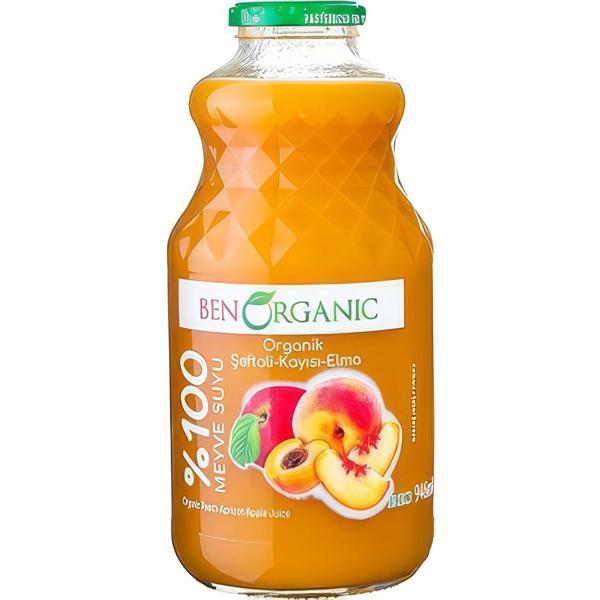 Benorganic Organi̇k Şeftali̇ Kayisi Elma Meyve Suyu 946 Ml - Image 1