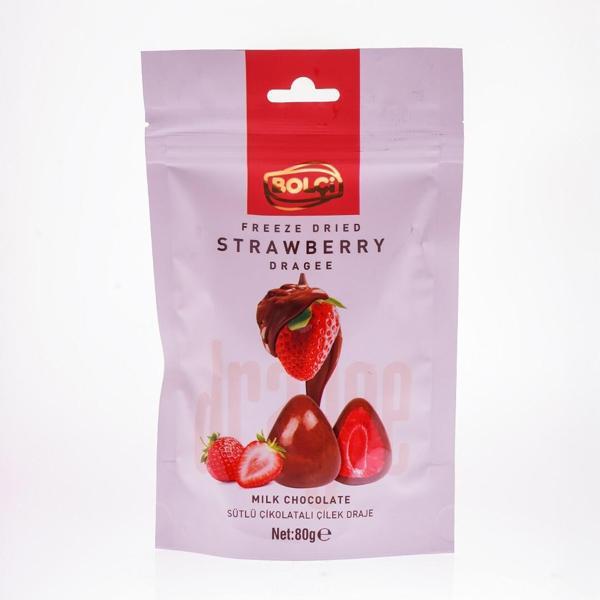 Bolçi̇ Sütlü Çi̇kolatalı Freeze Dried Çi̇lek Draje 80 Gr - Image 1