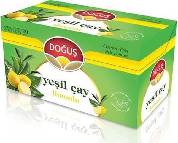 Doğuş Yeşil Çay Limonlu Poşet Çay 20x1.75 GR - Image 1