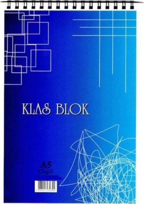 Klas Bloknot Spiralli Çizgili 40 YP A5 - Image 1