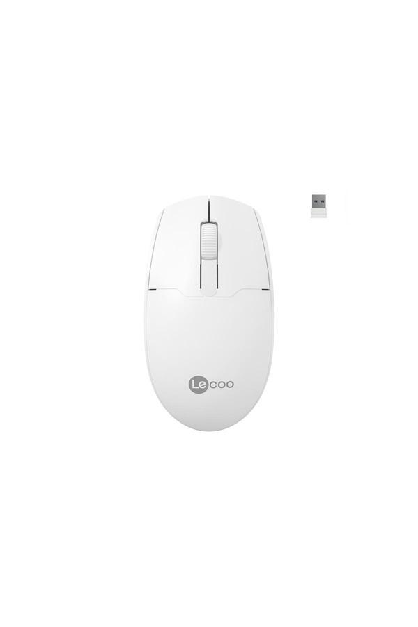 Lecoo Ws204 Kablosuz 1200Dpı Optik Mouse Beyaz Usb Alıcılı Ergonomik Tak Çalıştır Sessiz - Image 1