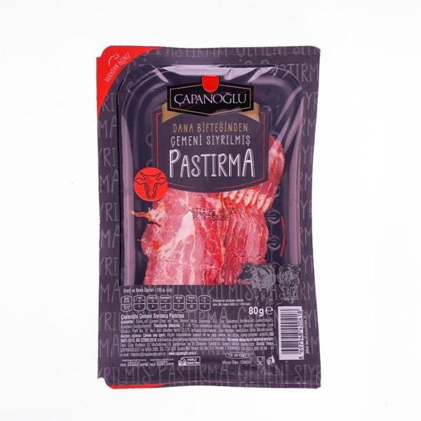 Çapanoğlu Dana Bi̇fteği̇nden Çemeni̇ Siyrilmiş Pastirma 80 Gr - Image 1