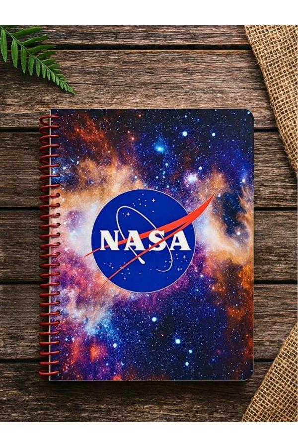 Öğrenci ve Ofis Kullanımı İçin Uygun NASA Temalı Temalı Spiralli Çizgili Defter 80 Yaprak - Image 1
