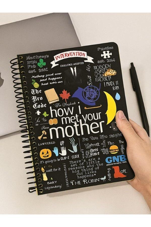Öğrenci ve Ofis Kullanımı İçin Uygun How I Met Your Mother Temalı Spiralli Kareli Defter 80 Yaprak - Image 1