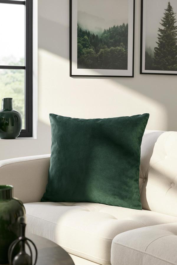 Düz Kadife Kırlent Kılıfı Haki 45x45 - Image 1