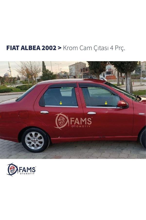 Fiat Albea Krom Cam Çıtası 4 Prç. 2002 Üzeri P.çelik - Image 1