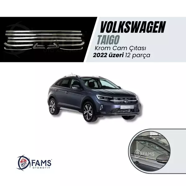 Volkswagen Taigo 2022 > Krom Cam Çıtası 10 Parça Paslanmaz Çelik - Image 1