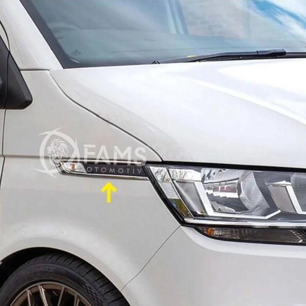 VW T6.1 TRANSPORTER 2019-2023 Arası Sinyal Çerçevesi 2 Parça Paslanmaz Çelik - Image 1