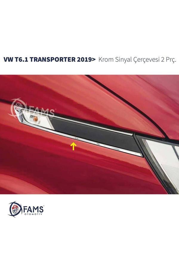 VW T6.1 TRANSPORTER 2019 Üzeri Sinyal Çerçevesi 2 Parça Paslanmaz Çelik - Image 1