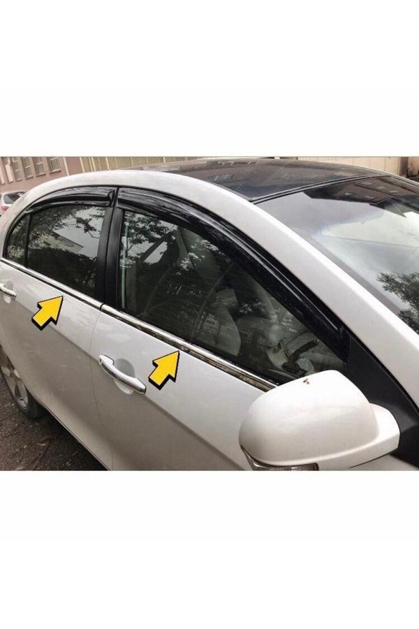 Geely Emgrand Hb/sedan Krom Cam Çıtası 4 Prç. 2011-2013 Arası Paslanmaz Çelik - Image 1