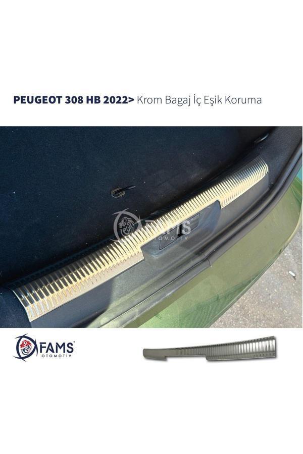 PEUGEOT 308 HB Krom Bagaj İç Eşik Koruma 2022> Paslanmaz Çelik - Image 1
