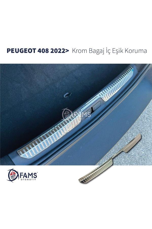 Peugeot 408 Krom Bagaj İç Eşik Koruma 2022> Parlak Paslanmaz Çelik - Image 1