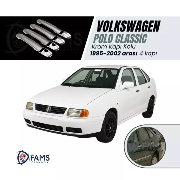 Vw Polo Classic Krom Kapı Kolu 4 Kapı 1995-2002 Paslanmaz Çelik (ÇİFT DELİK) - Image 1