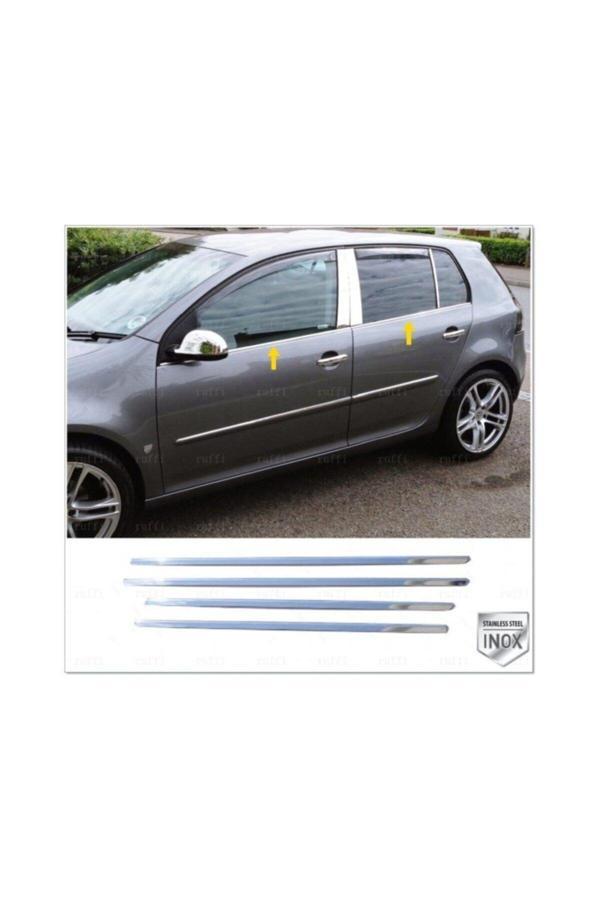 Vw Golf 5 Krom Cam Çıtası 4 Prç. 2003-2009 Arası Paslanmaz Çelik - Image 1