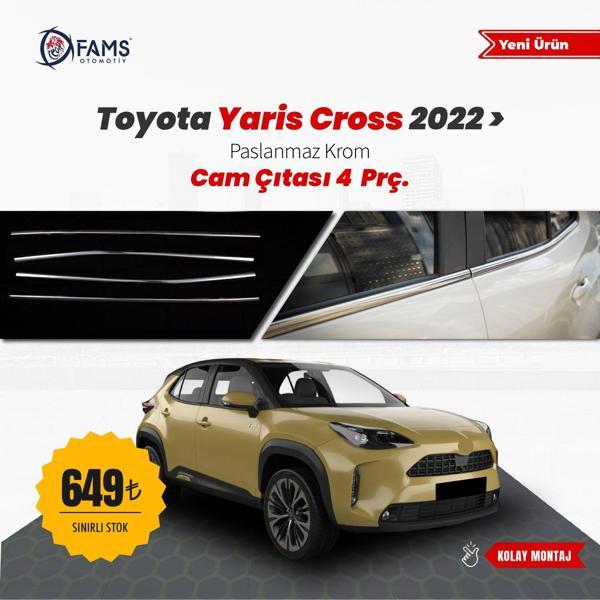 Toyota Yaris Cross Uyumlu 2022 üzeri Cam Çıtası 4 Parça Paslanmaz Çelik - Image 1