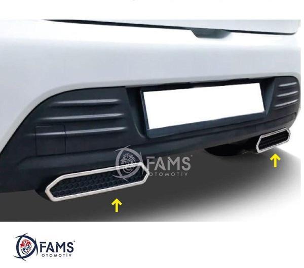 Renault Clio 4 2012-2019 Arası Uyumlu Egzoz Çerçevesi 2 Prç. P.Çelik+ ABS HB - Image 1