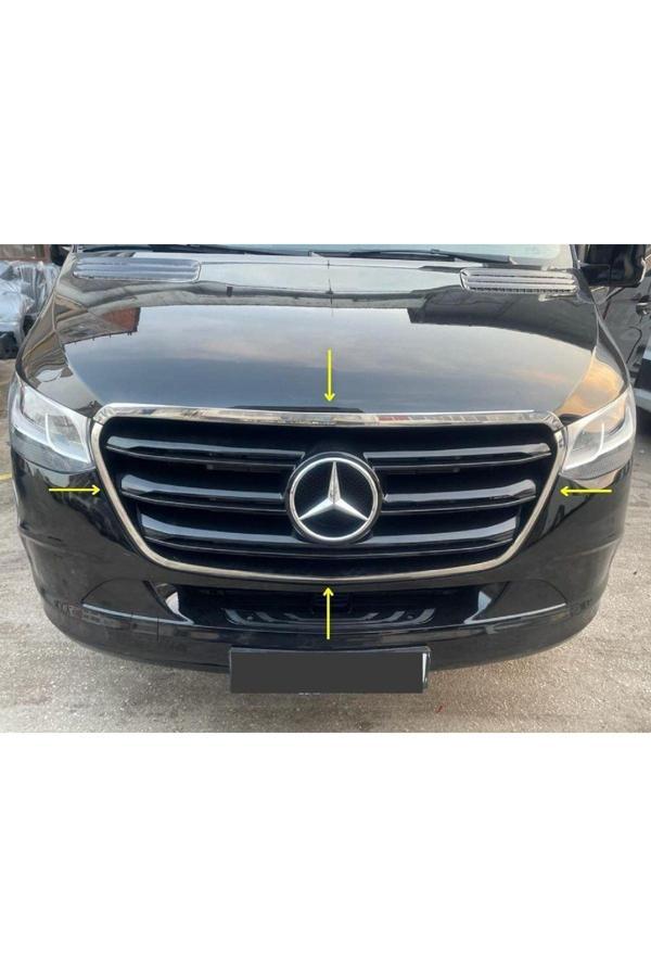 Mercedes Sprinter W907 Krom Ön Panjur 5 Prç. 2018 Ve Üzeri Paslanmaz Çelik - Image 1