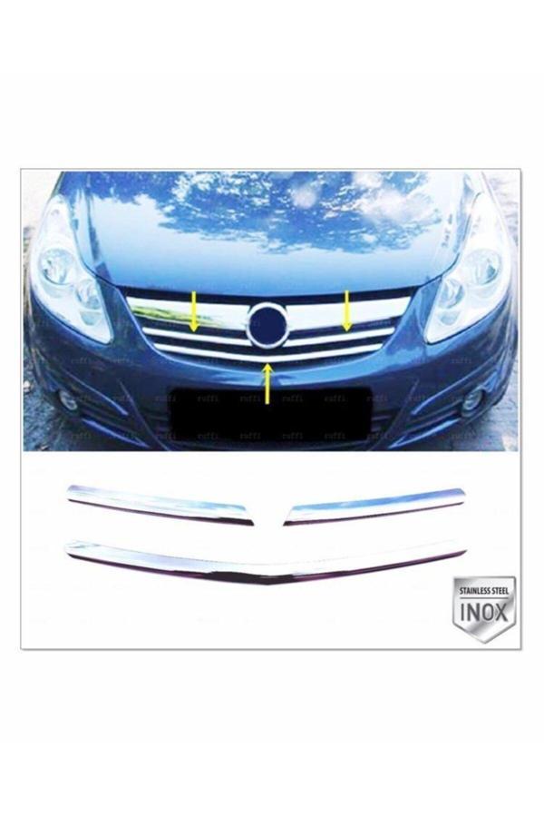 Opel Corsa D Krom Ön Panjur 3 Prç. 2006-2014 Arası P. Çelik - Image 1