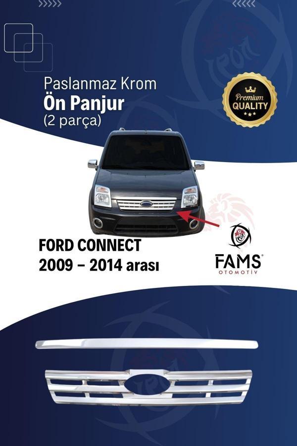 Ford Connect Krom Ön Panjur+Kaput Çıtası 2 Prç. 2009-2014 P. Çelik - Image 1